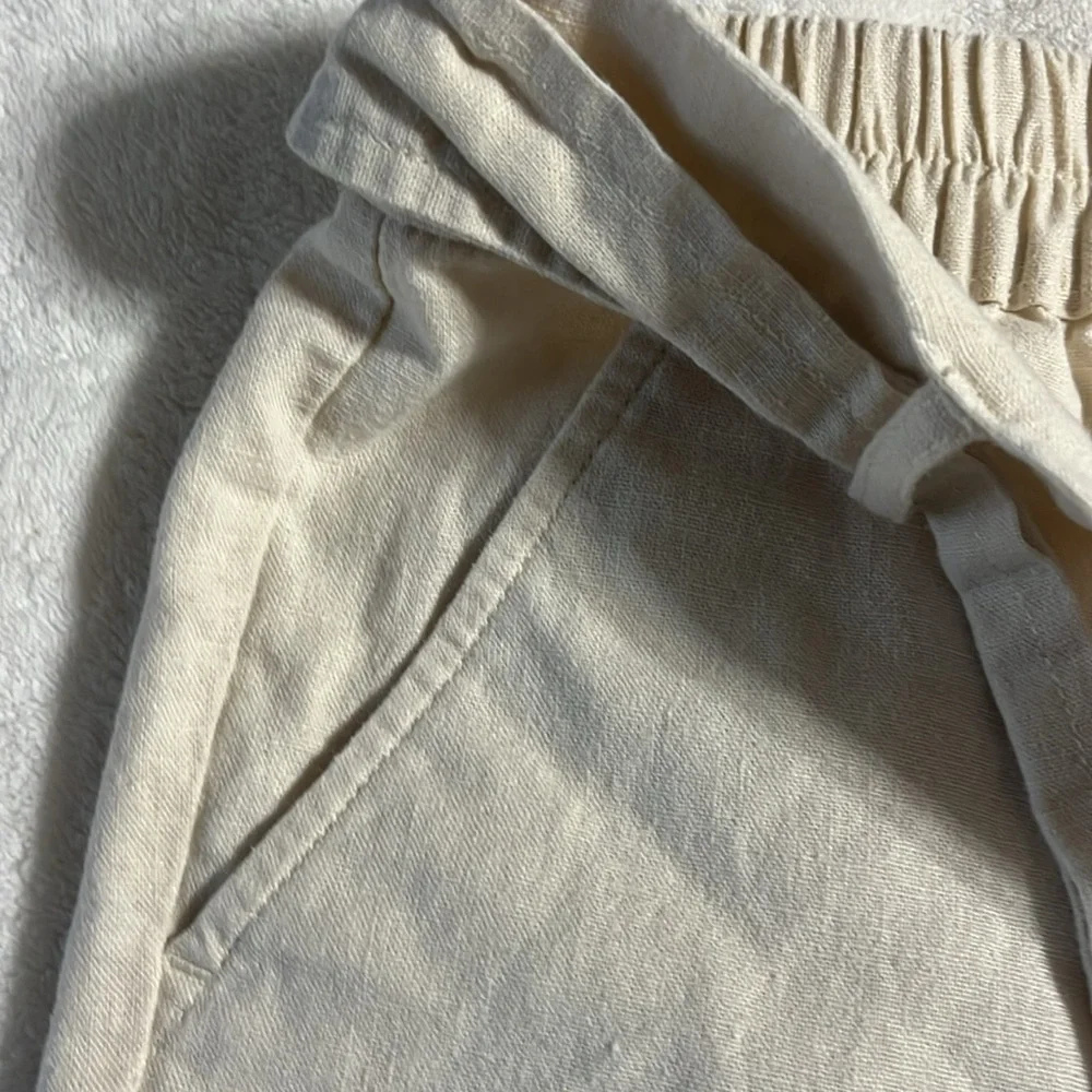 J Crew Cream Wide-Leg Pants with Drawstring - Picture 7 of 9